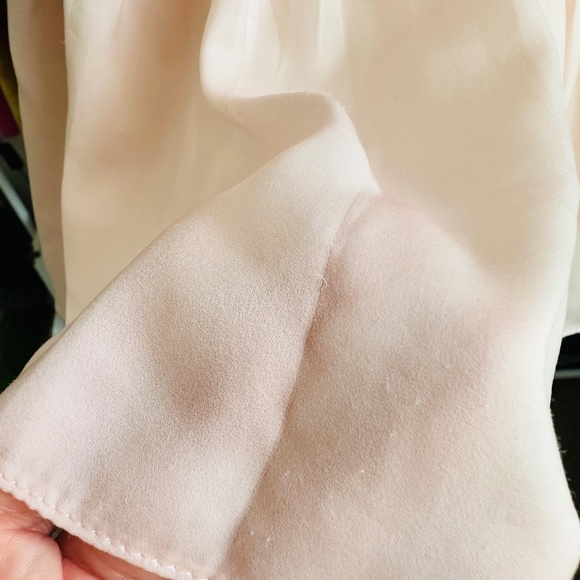 Elizabeth and James | Pale Pink Peplum pleated blouse vintage sz XS - Picture 12 of 16